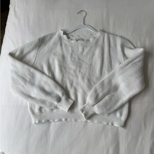 Cozy White Ribbed Sweater